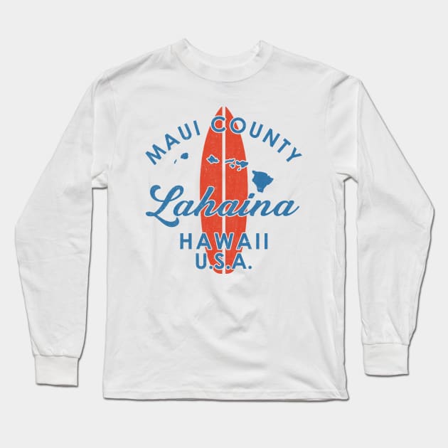 Maui Lahaina Hawaii Hawaiian Islands Vintage Long Sleeve T-Shirt by AnKa Art